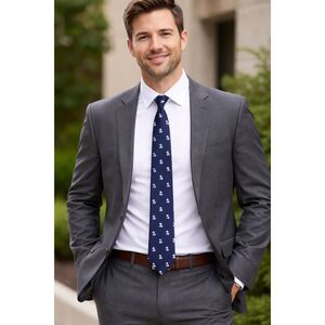 Mickey Mouse Blue Silhouette Walt Disney World Silk Tie R